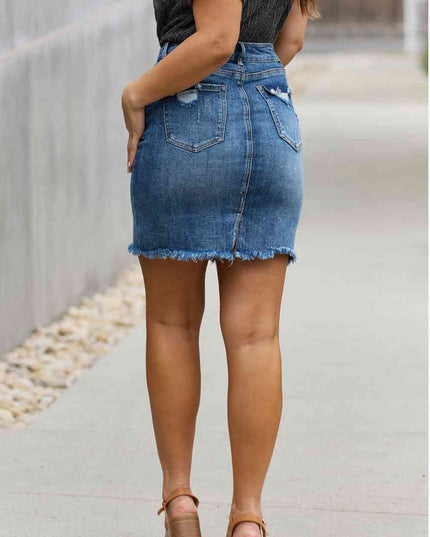RISEN Amelia Full Size Denim Mini Skirt
