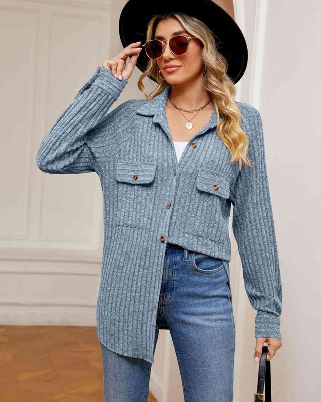 Button Down Collared Shacket