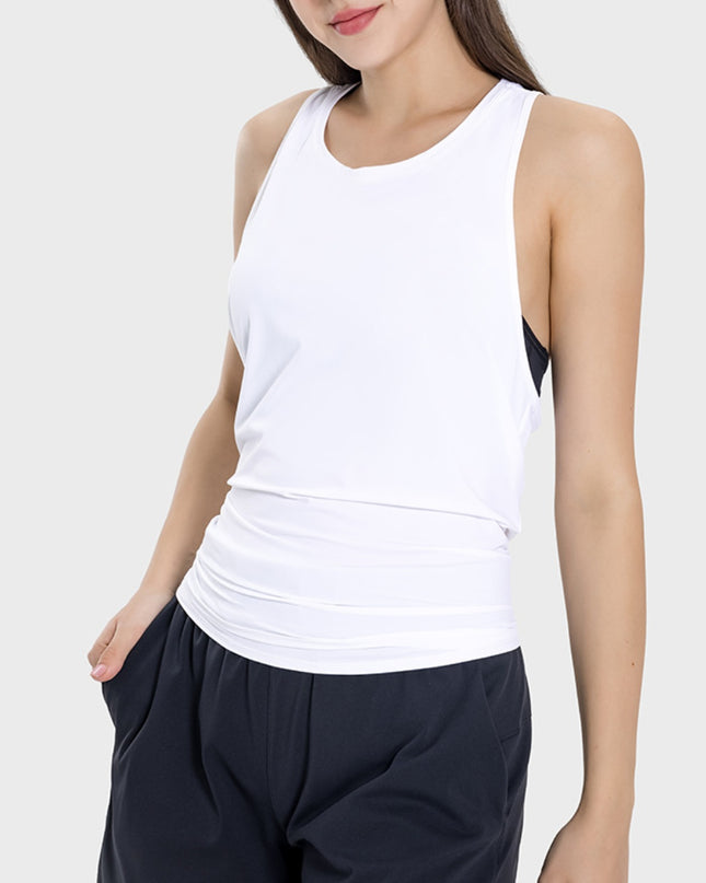Round Neck Wide Strap Active Tank