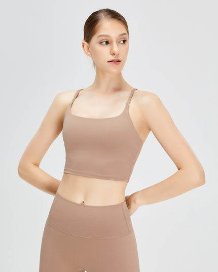 Crisscross Square Neck Active Bra