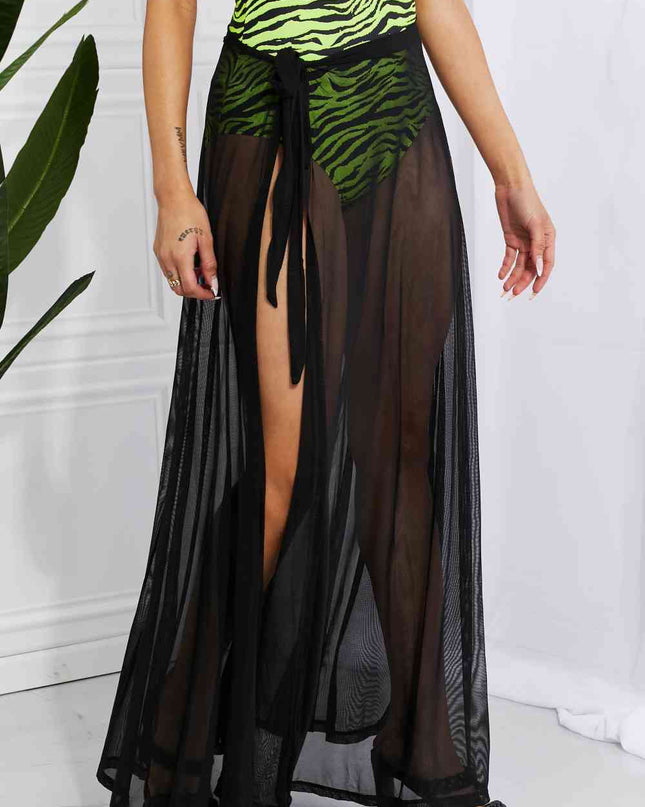 Marina West Swim Beach Is My Runway Mesh Wrap Maxi Cover-Up Skirt