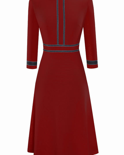 Round Neck Three-Quater Sleeve Dress