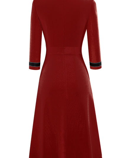 Round Neck Three-Quater Sleeve Dress