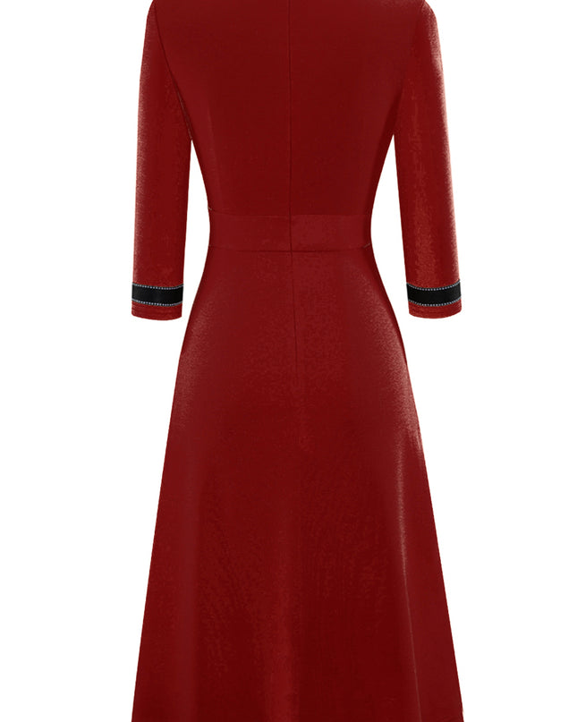 Round Neck Three-Quater Sleeve Dress