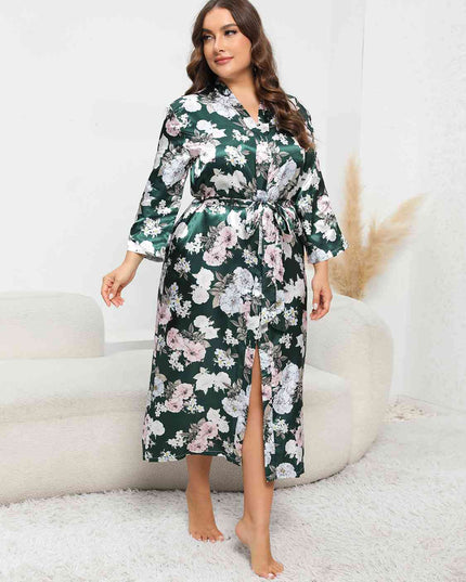 Plus Size Tie Waist Robe