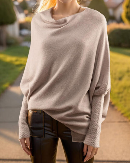 Texture Round Neck Long Sleeve Sweater