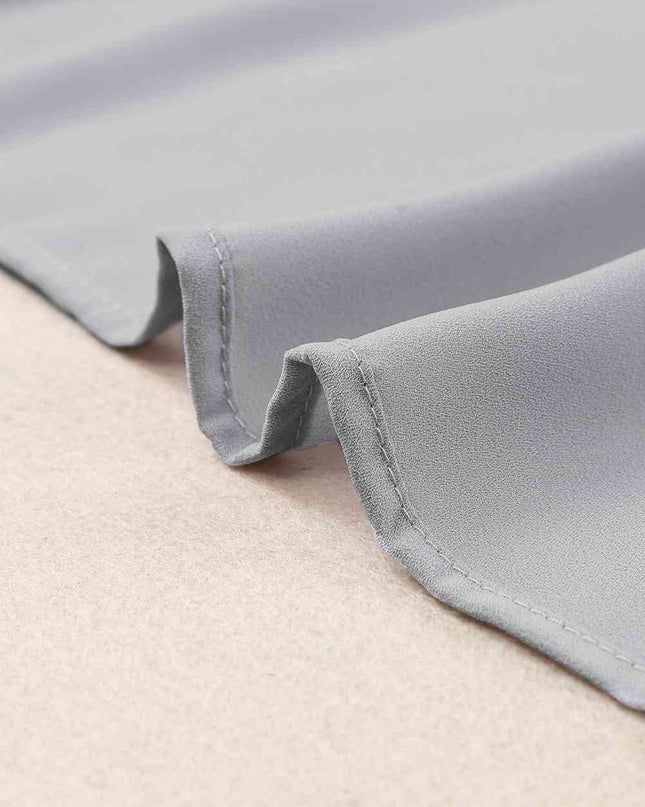 Gathered Detail Notched Neck Flutter Sleeve Top