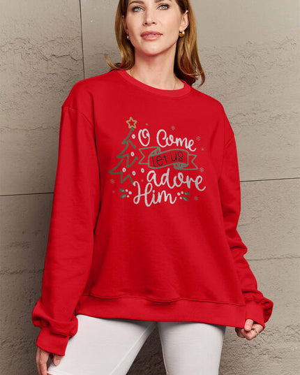 Simply Love Full Size Letter Graphic Long Sleeve Sweatshirt
