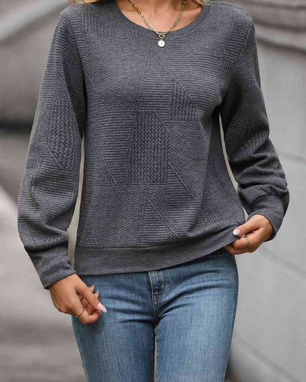 Round Neck Long Sleeve Sweatshirt