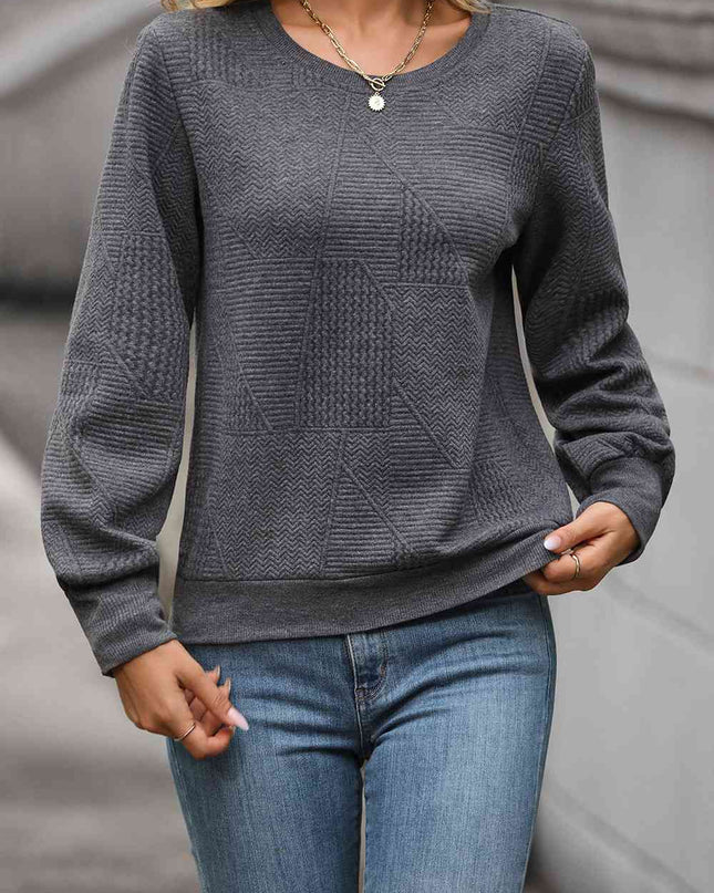Round Neck Long Sleeve Sweatshirt