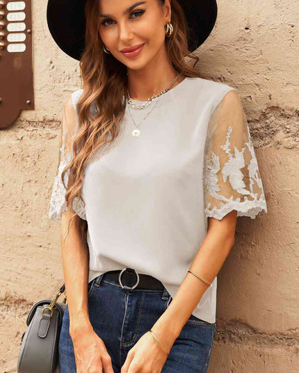 Half Sleeve Round Neck Blouse