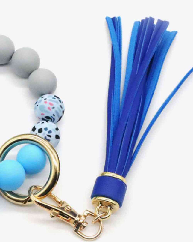 Assorted 2-Pack Multicolored Beaded Tassel Keychain