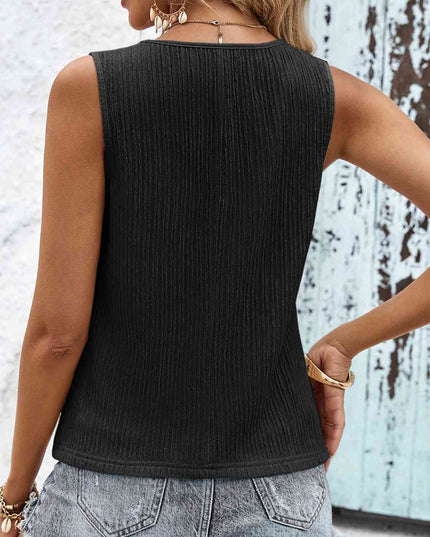 Textured V-Neck Tank Top