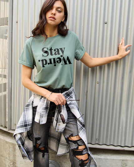 Simply Love Full Size STAY WEIRD Short Sleeve T-Shirt