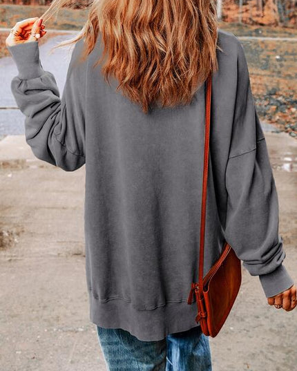 Sequin Santa Round Neck Slit Sweatshirt