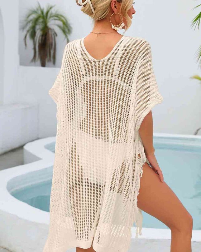 Fringe Trim Openwork Cover Up