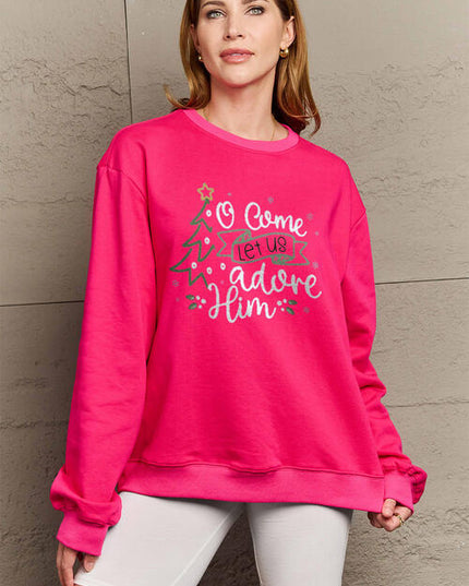 Simply Love Full Size Letter Graphic Long Sleeve Sweatshirt