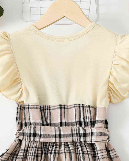 Plaid Round Neck Asymmetrical Dress