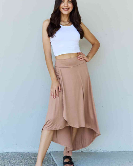 Ninexis First Choice High Waisted Flare Maxi Skirt in Camel
