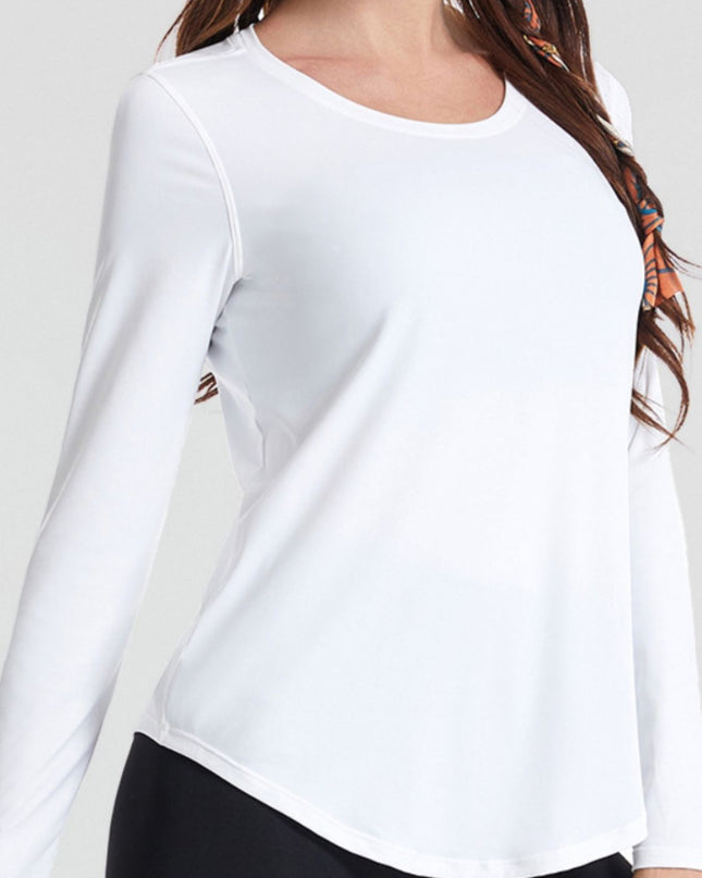Round Neck Long Sleeve Sports Top
