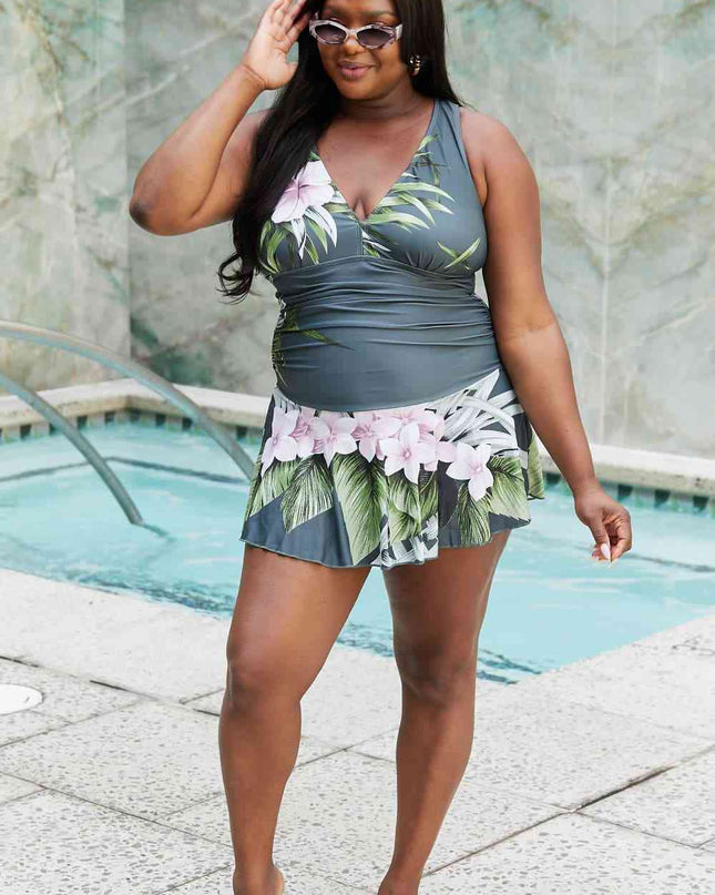 Marina West Swim Full Size Clear Waters Swim Dress in Aloha Forest