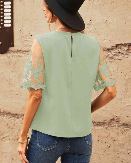 Half Sleeve Round Neck Blouse