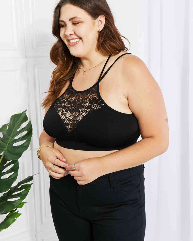 Zenana Romantic Night Full Size Lace Cutout Bralette