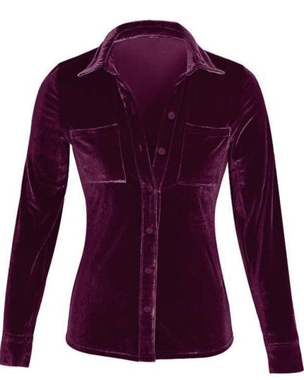 Button Up Collared Shirt with Breast Pockets