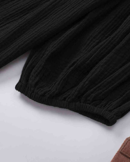 Dropped Shoulder V-Neck Blouse