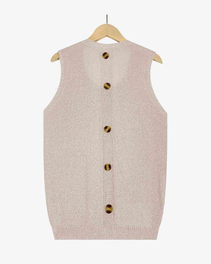 Buttoned Pocket Knit Tank