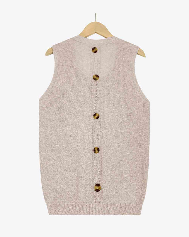 Buttoned Pocket Knit Tank