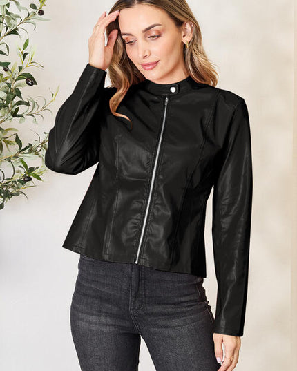 Mock Neck Zip Up Jacket