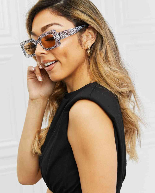 Tortoiseshell Rectangle Polycarbonate Sunglasses