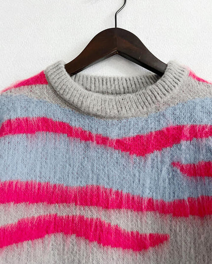 Color Block Round Neck Sweater