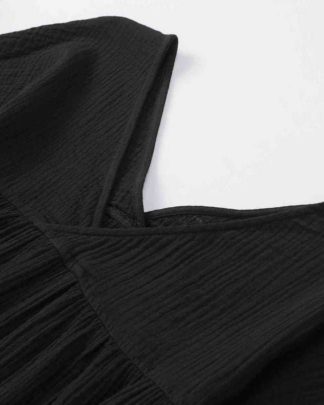 Dropped Shoulder V-Neck Blouse