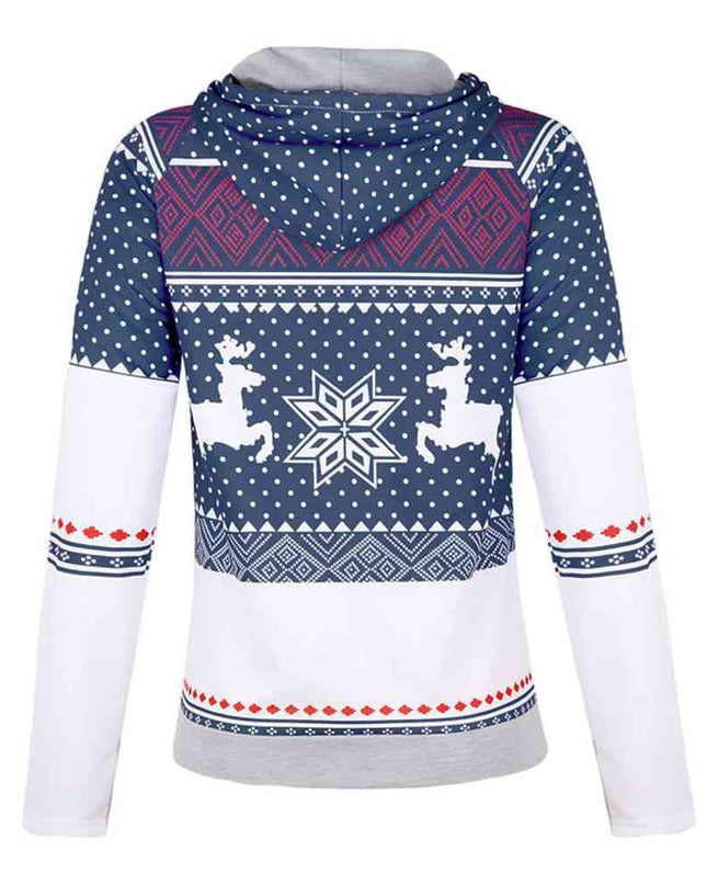 Printed Long Sleeve Hoodie with Pocket