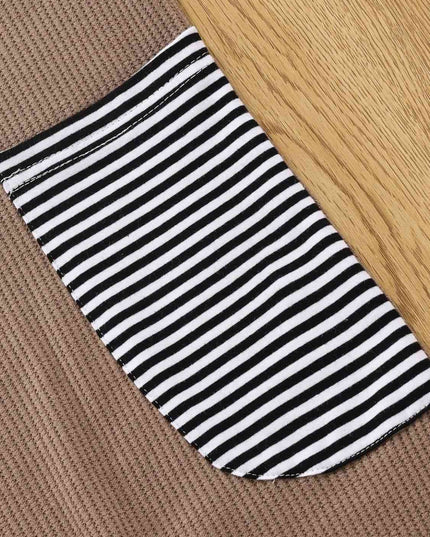 Kids Striped Contrast Waffle-Knit Sleeveless Jumpsuit