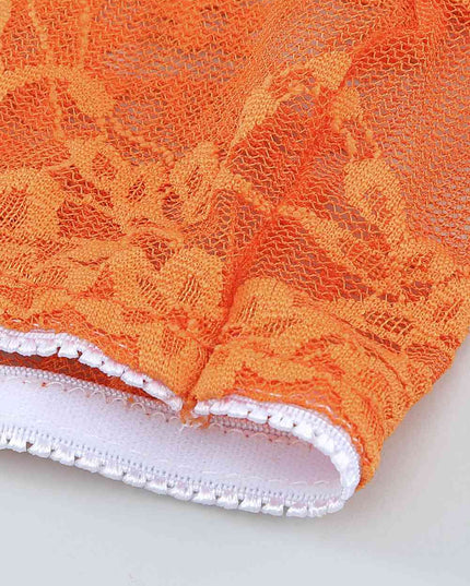 Lace Tube Top and Frill Trim Panty Lingerie Set