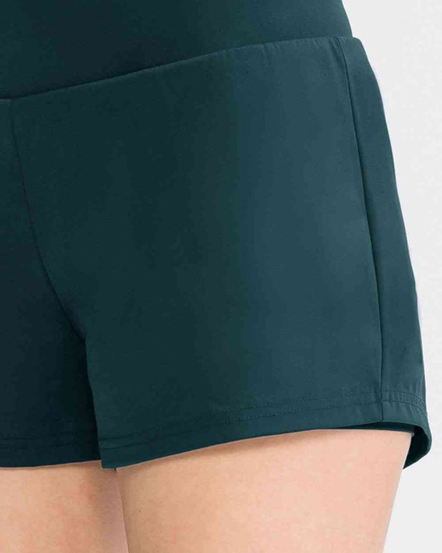 Wide Waistband Sports Shorts with Pockets