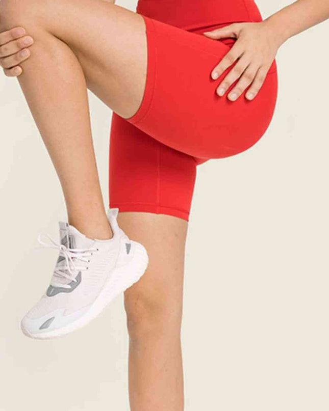 Seamless High-Rise Wide Waistband Biker Shorts