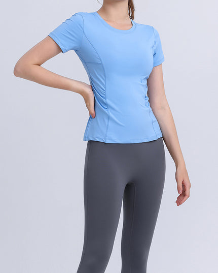 Round Neck Short Sleeve Active Top