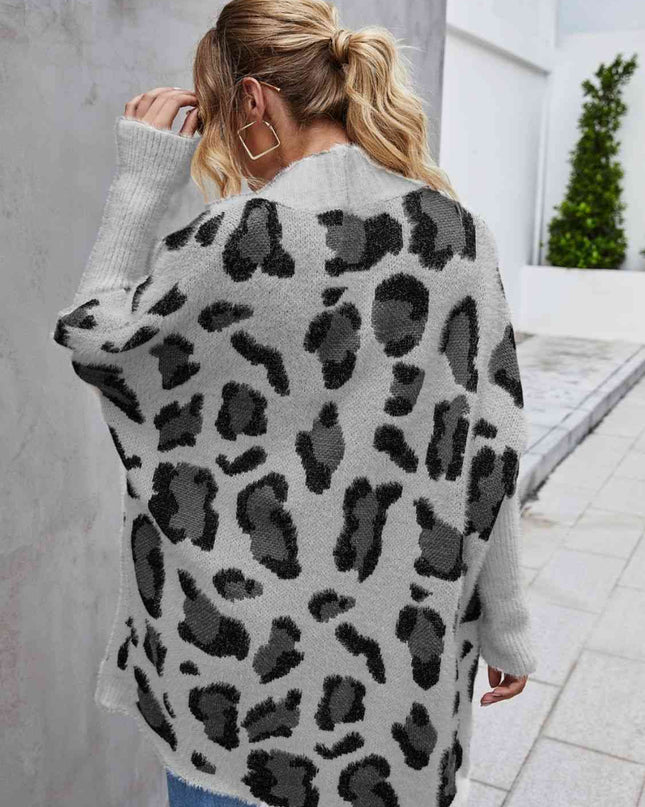 Leopard Pattern Fuzzy Cardigan