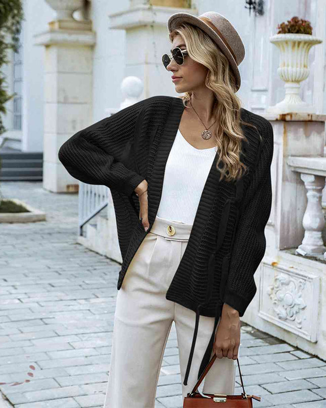 Open Front Strap Detail Cardigan