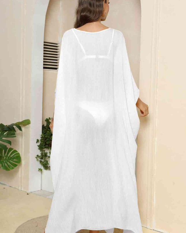 V-Neck Three-Quarter Sleeve Cover-Up