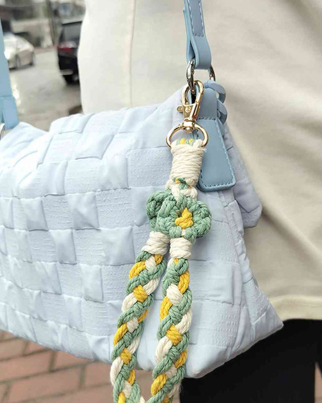 Floral Braided Wristlet Key Chain