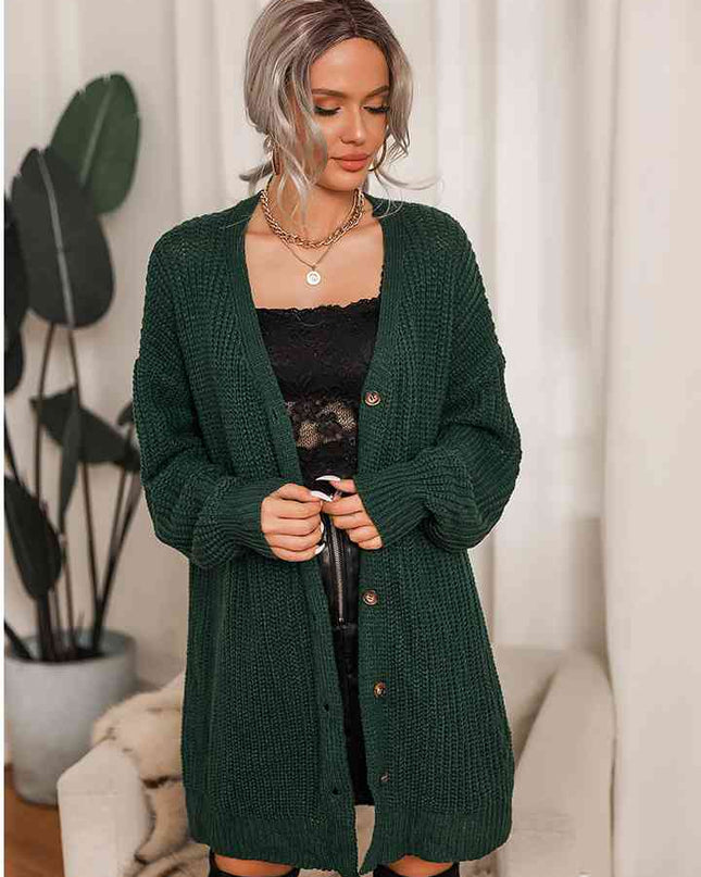 Ribbed V-Neck Cardigan