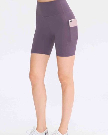 Wide Waistband Sports Shorts with Pockets
