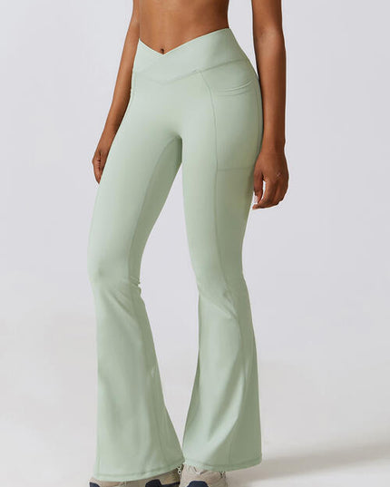 Flare Leg Active Pants with Pockets
