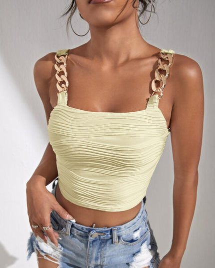 Chain Detail Square Neck Tank