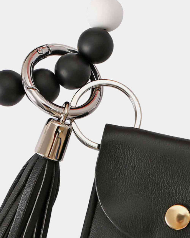 Bead Wristlet Key Chain with Wallet